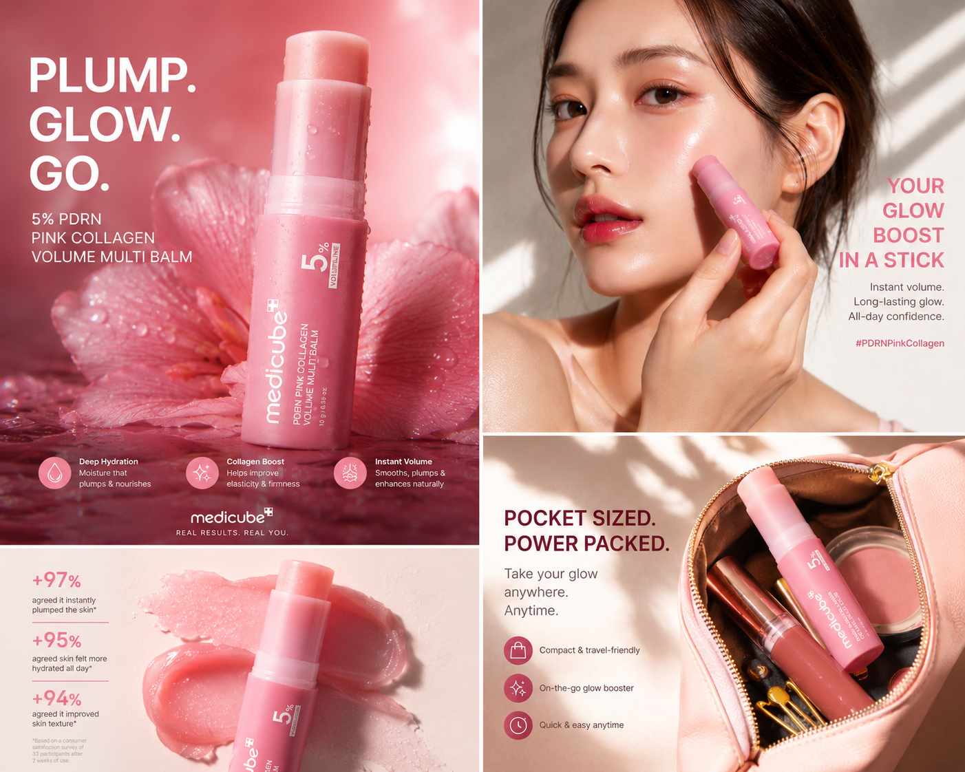 PDRN Pink Collagen Volume Multi Balm 10G 5% Volufiline Anti-Aging Stick