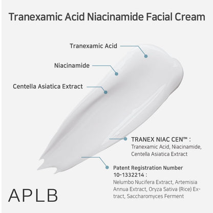 Tranexamic Acid Niacinamide Facial Cream | TRANEX NIAC CEN™ 28.3% 1.86 Fl.Oz/Korean Skincare, Moisturizing, Blemish Care, Helps with Skin Discoloration