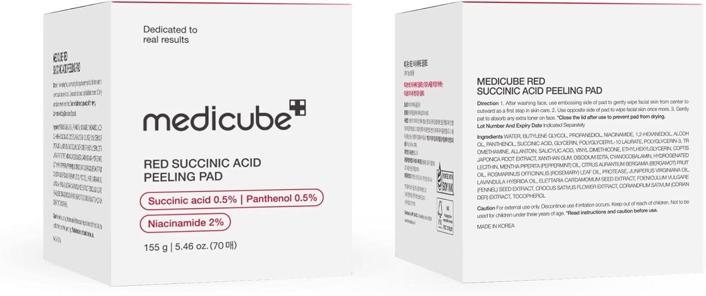 Medicube Red Succinic Acid Peeling Pad | Red Succinic Acid Panthenol Pads