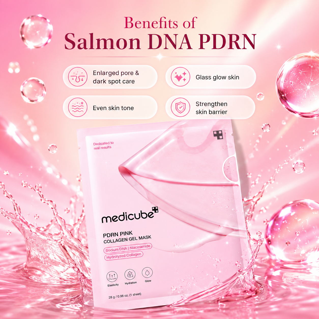 Salmon DNA PDRN Pink Collagen Gel Mask (4 Pack)